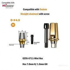 1pc Dental Titanium Straight Abutment Ti Cemented Abutment for Osstem Hiossen TS