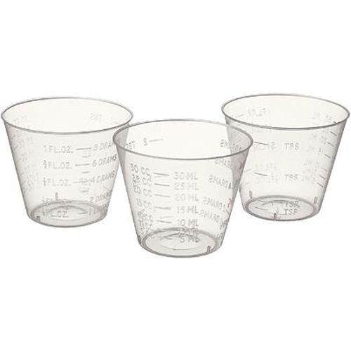 Crosstex 1 oz. Medicine/Mixing Cups – Clear Plastic, Box of 100
