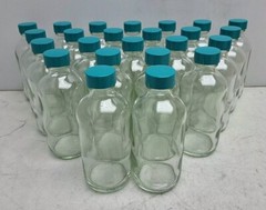 24 Pk Qorpak Glass Bottle & Cap 120mL / 4 fl oz Narrow Boston Round GLC-01123