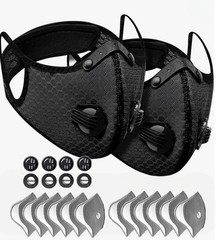 2PCS Anti Air Pollution Facepiece Reusable Half Face Shield Respirator Dust Mask