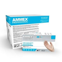 AMMEX Clear Vinyl Disposable Exam Gloves 3 Mil Latex-Free & Food-Safe