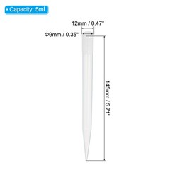 5ml Pipette Tips, 300 Pcs Plastic Autoclavable Universal, White