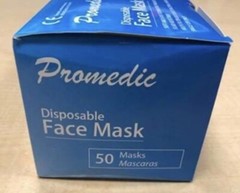 50Pcs Disposable Fluid Resistant, Filtering Protective 3 Layer Face Masks.