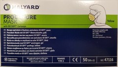 *50-Pieces* Halyard Procedure Face Mask With Soft Earloops Yellow 47116