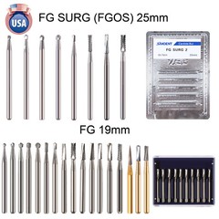 Dental Surgical Burs 19mm/25mm Carbide Bur Friction Grip FG Round For High Speed
