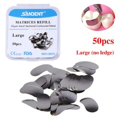 50pc Dental Metal Matrices Matrix Band Sectional Contoured Refill Thickness 35μm