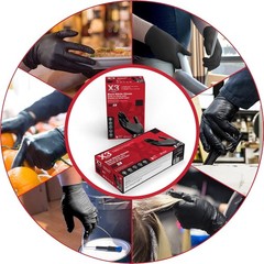 First Glove Black Nitrile Light Industrial Disposable Gloves 3 Mil, Latex Free