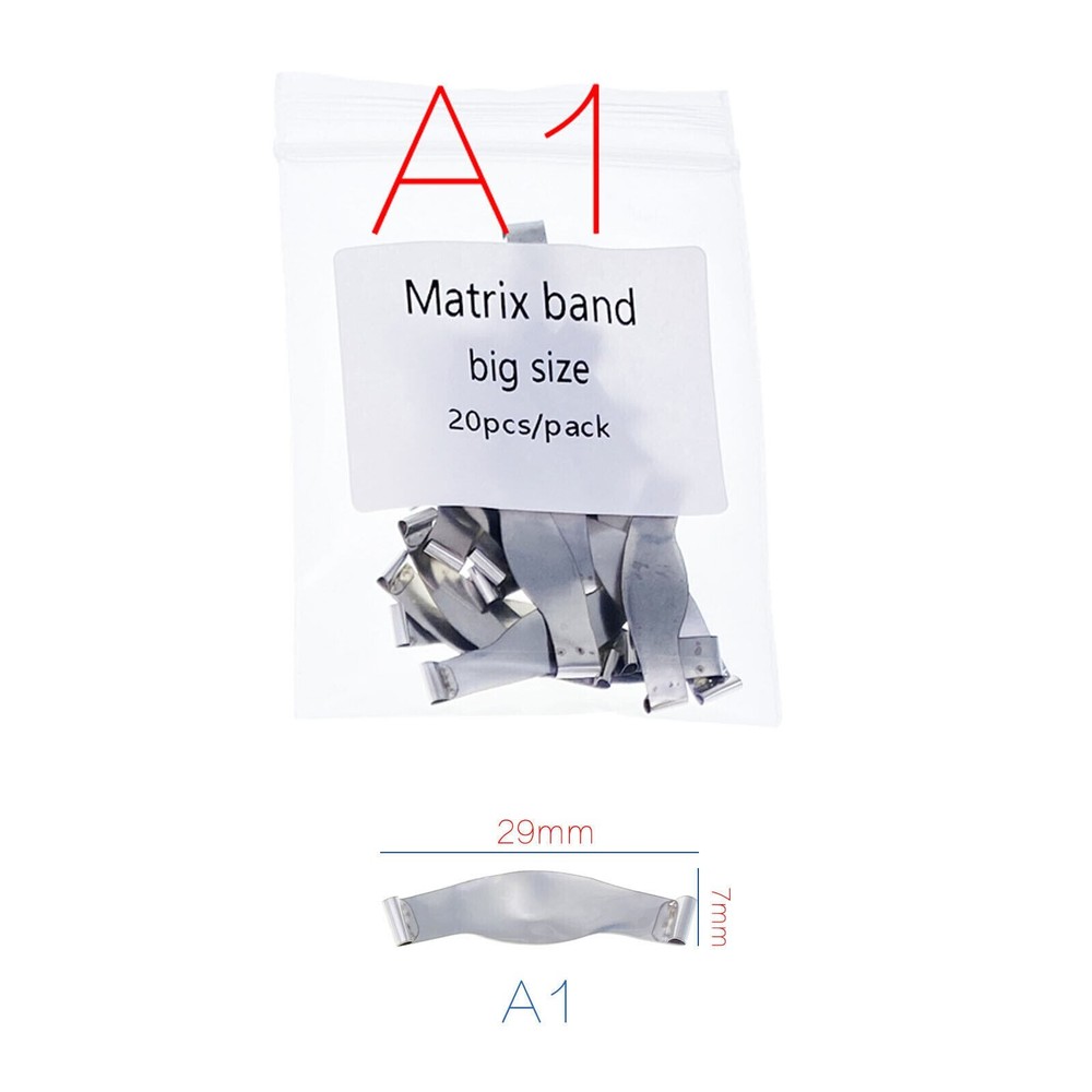20 Pcs/Pack Dental Metal Saddle Contoured Matrices Matrix Band/Springclip