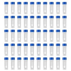50 Pieces 5 Ml Plastic Graduated Vial Storage Container Test Tubes with Screw Ca