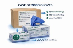 Cuff First Nitrile Exam Gloves 125 Ct Blue Latex-Free Powder-Free