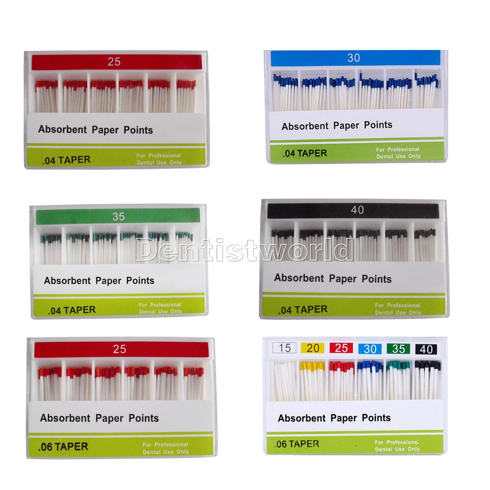 Dental Endo Cotton Fiber Absorbent Paper Points PP0.04 /0.06 15-40# 25# 30# 35#