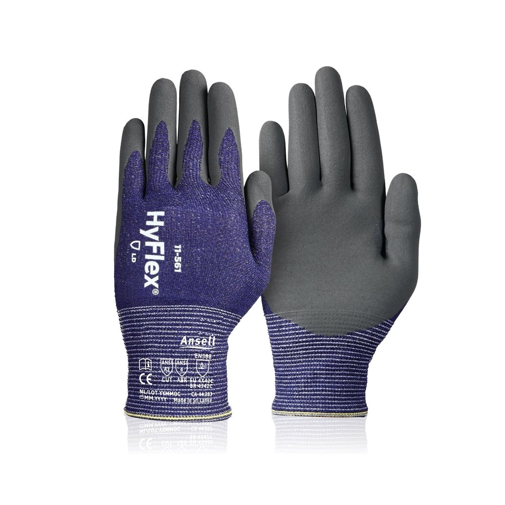 Ansell Hyflex 11-561 Mechanical Ultra-Light Work Gloves For Automotive