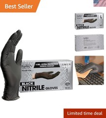 Powder-Free Nitrile Gloves, 4 Mil Thickness, Large Pack of 100 for Safe Handling