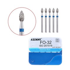 100Pcs Dental Diamond Burs High Speed Handpiece Friction Grip 20 Type FG AZDENT