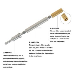 Zimmer Dental Locat0r Implant Abutment Screwdriver,Locat0r Core Tool,Male Cap