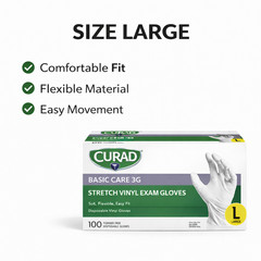 Disposable Vinyl Gloves Large Powder Free Latex Free Cleaning Food Prep Bulk