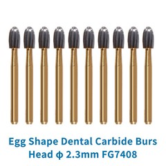 10 Pcs Dental Tungsten Carbide Burs Trimming & Finishing 7408 19mm Egg shape ns