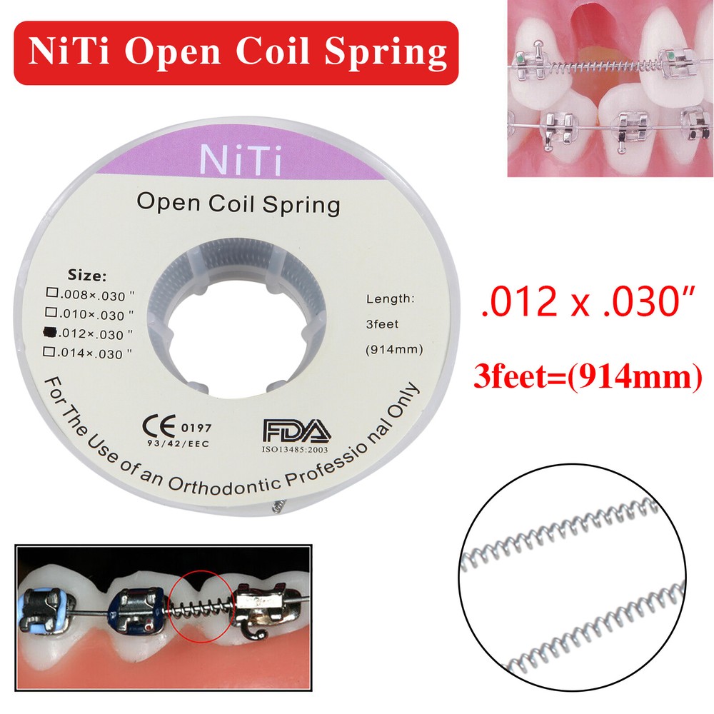 1 Roll Dental Ortho Niti Open Coil Spring 3 Feet Dia.012 *030 ” inch 914 mm ns