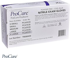 ProCure Disposable Nitrile Gloves, 200 Count, Powder Free, Rubber Latex Free, XL