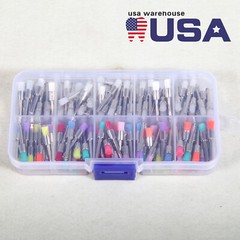 200 Pcs Dental White&Colorful Nylon Latch Flat Polishing Polisher Prophy Brushes