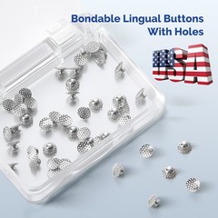 AZDENT Dental Orthodontic Lingual Buttons Bondable Round /Crimpable Hook Stops