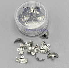 50Pcs Dental Metal Matrices Sectional Contoured Molar Matrix Refill Soft Band