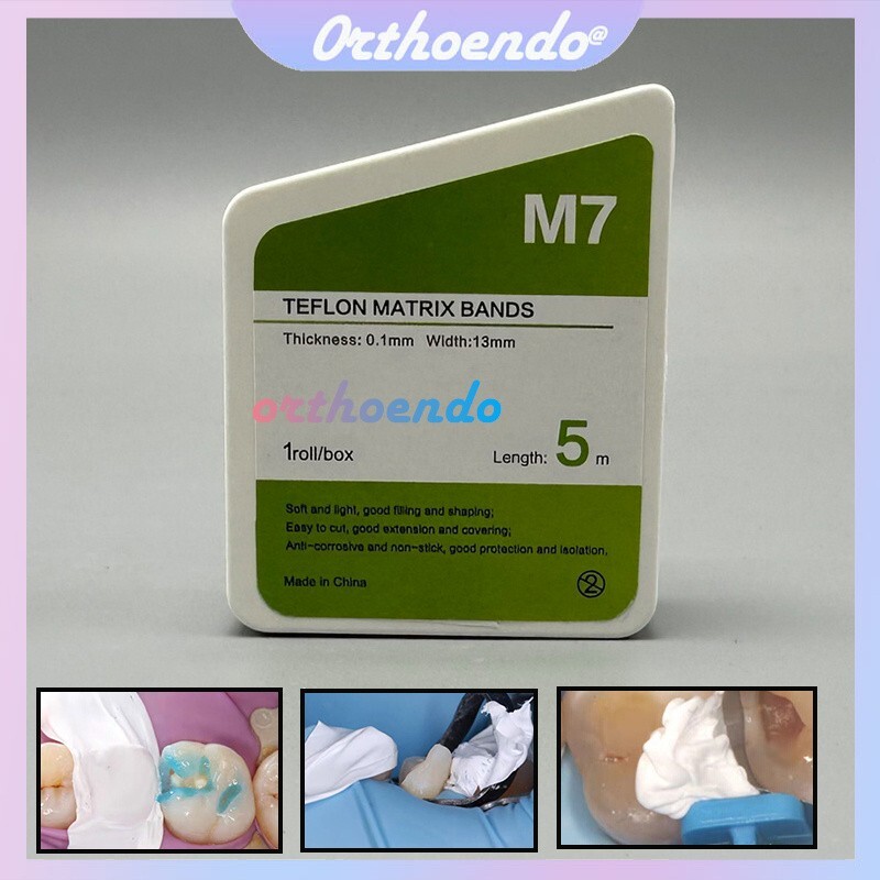 M7 Teflon Matrix Bands Dental Non.Stick Universal Matrice White Band Thick 0.1mm