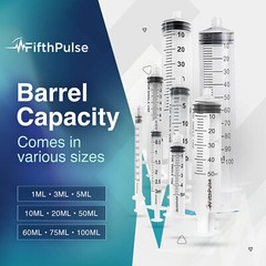 FifthPulse 100ml Syringe with Luer Lock (NO Needle) – Sterile – 5-Pack