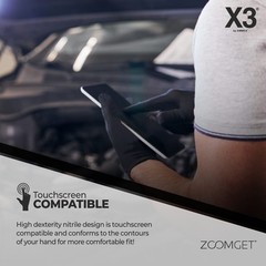 X3 Black Nitrile Disposable Industrial Gloves, 3 Mil, Latex/Powder-Free, Food…