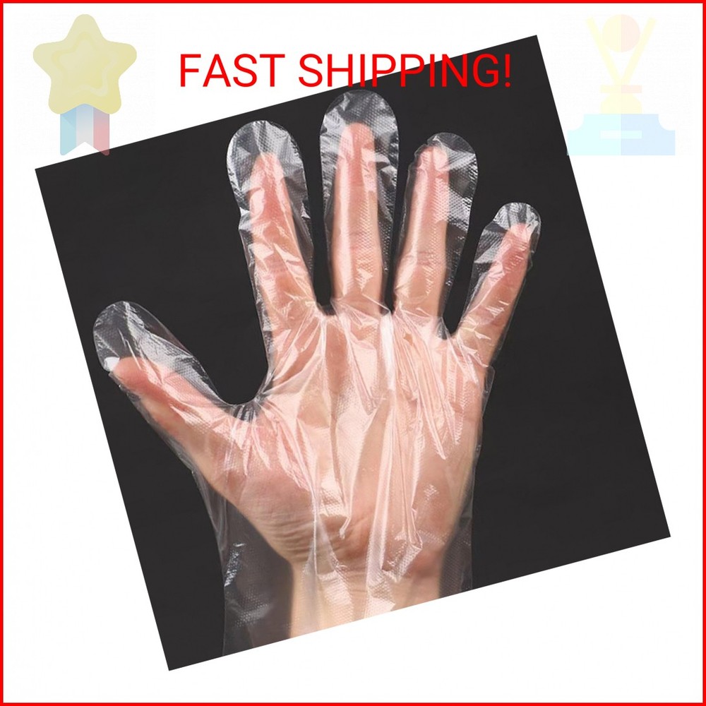 400 Count Disposable Poly Plastic Gloves for Cooking, Food Prep and Food Service