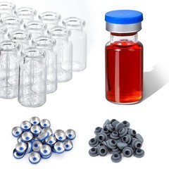1000PCS Crimp Top Headspace 10mL Vials Aluminum Caps HPLC Lab Clear Glass Bottle