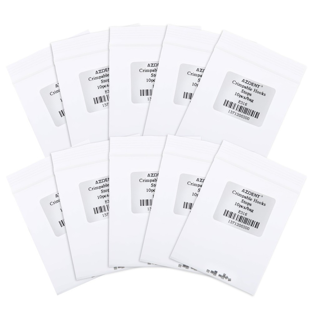 10X AZDENT Dental Orthodontic Universal Crimpable Hooks Split Stops 10pcs/pack