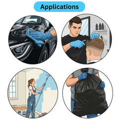 1000 Pcs, Blue Nitrile Powder-Free Disposable Gloves Large 3 MIL Finger-Textured