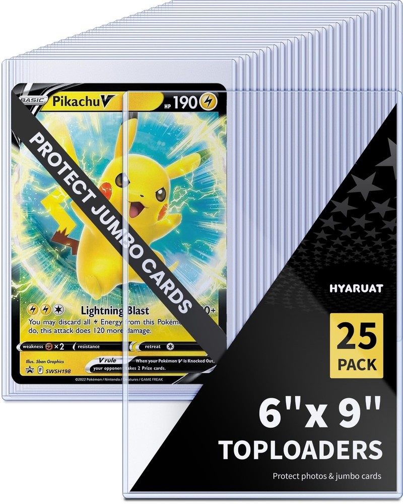6×9 Toploader – Rigid Clear PVC Sleeves for Protecting & Mailing Jumbo Cards,…