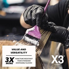 X3 Black Nitrile Gloves for cooking Food Prep, Disposable, Latex Free, Large