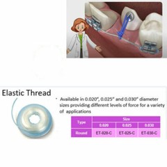 Dental Orthodontic Power Elastic Elastomeric Thread 25 Ft on Spool Solid Pull