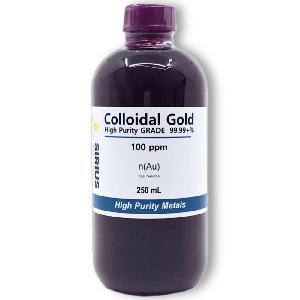 True Colloidal Gold Nanoparticles (AuNPs): 100ppm – 250mL Plastic