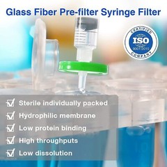 50Pcs PES Membrane Syringe Filter Sterile Lab Hydrophilic 33mm 0.22µm Individual