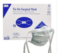 *50-Pieces* 3M Tie-On Surgical EN14683 Type II Blue Face Mask 1818