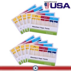 10X AZDENT puntas de papel absorbente endodoncia canal radicular dental F1.F2.F3