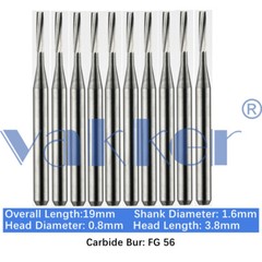 Vakker Dental Tungsten Carbide Burs for High Speed Handpiece FG Friction Grip