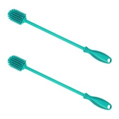 Silicone Bottle Brush, Bottle Cleaner, 12.5″, Steel Rod, Cyan (Case of 100)