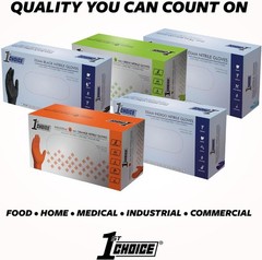 1st Choice Nitrile Gloves Disposable Latex-Free, Black, 5 Mil for Cooking, Cl…