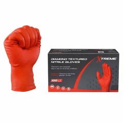 100 Ct Xtreme Diamond Textured Nitrile Gloves medium Food Cleaning Automotive