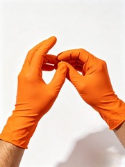 Heavy Duty 11″ Long Cuff Orange Nitrile Disposable Gloves 6mil Powder Free 100