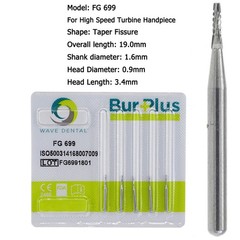 Wave Dental Carbide Burs FG 556 557 169L 701L High Speed Burs Friction Crip 19mm