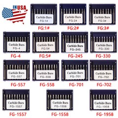 10-100* Dental Tungsten Carbide Steel Burs Drills for High Speed Handpiece