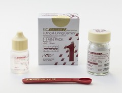 GC Gold Label Fuji 1 Mini Pack Radiopaque Luting & Lining Glass Ionomer Cement