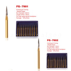Dental Bur Trimming & Finishing Gold Carbide Burs FG 7901 /7902 /7406 /7408 ns