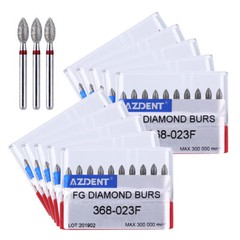 AZDENT Dental Diamond Burs FG Burs Football Shape Fine 379-023F/368-023F Red USA